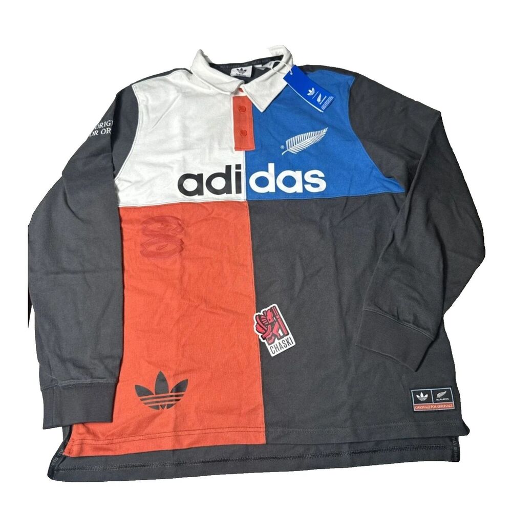 Adidas Originals x All Blacks Rugby Polo Multi-color Men's Large KG4638 NEW